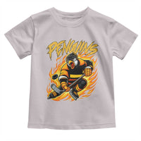 Penguin Playing Ice Hockey Toddler T Shirt Funny Sports Fan Gift - Wonder Print Shop