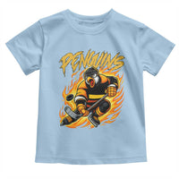 Penguin Playing Ice Hockey Toddler T Shirt Funny Sports Fan Gift - Wonder Print Shop