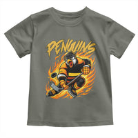 Penguin Playing Ice Hockey Toddler T Shirt Funny Sports Fan Gift - Wonder Print Shop