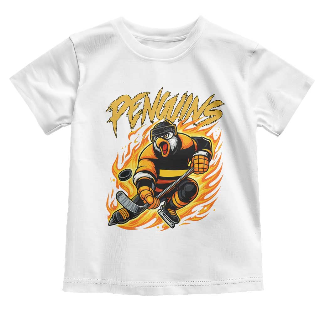 Penguin Playing Ice Hockey Toddler T Shirt Funny Sports Fan Gift - Wonder Print Shop
