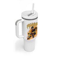 Penguin Playing Ice Hockey Tumbler With Handle Funny Sports Fan Gift - Wonder Print Shop