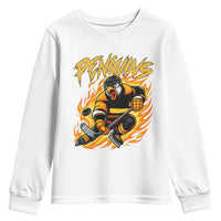 Penguin Playing Ice Hockey Youth Sweatshirt Funny Sports Fan Gift - Wonder Print Shop