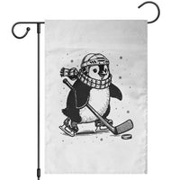 Cute Penguin Playing Ice Hockey Garden Flag Funny Sports Lover Gift - Wonder Print Shop