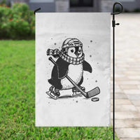 Cute Penguin Playing Ice Hockey Garden Flag Funny Sports Lover Gift - Wonder Print Shop