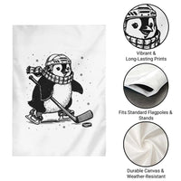 Cute Penguin Playing Ice Hockey Garden Flag Funny Sports Lover Gift - Wonder Print Shop