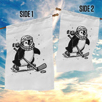 Cute Penguin Playing Ice Hockey Garden Flag Funny Sports Lover Gift - Wonder Print Shop