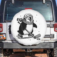 Cute Penguin Playing Ice Hockey Spare Tire Cover Funny Sports Lover Gift - Wonder Print Shop