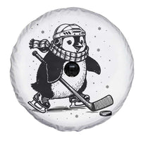 Cute Penguin Playing Ice Hockey Spare Tire Cover Funny Sports Lover Gift - Wonder Print Shop