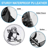 Cute Penguin Playing Ice Hockey Spare Tire Cover Funny Sports Lover Gift - Wonder Print Shop