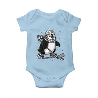 Cute Penguin Playing Ice Hockey Baby Onesie Funny Sports Lover Gift - Wonder Print Shop