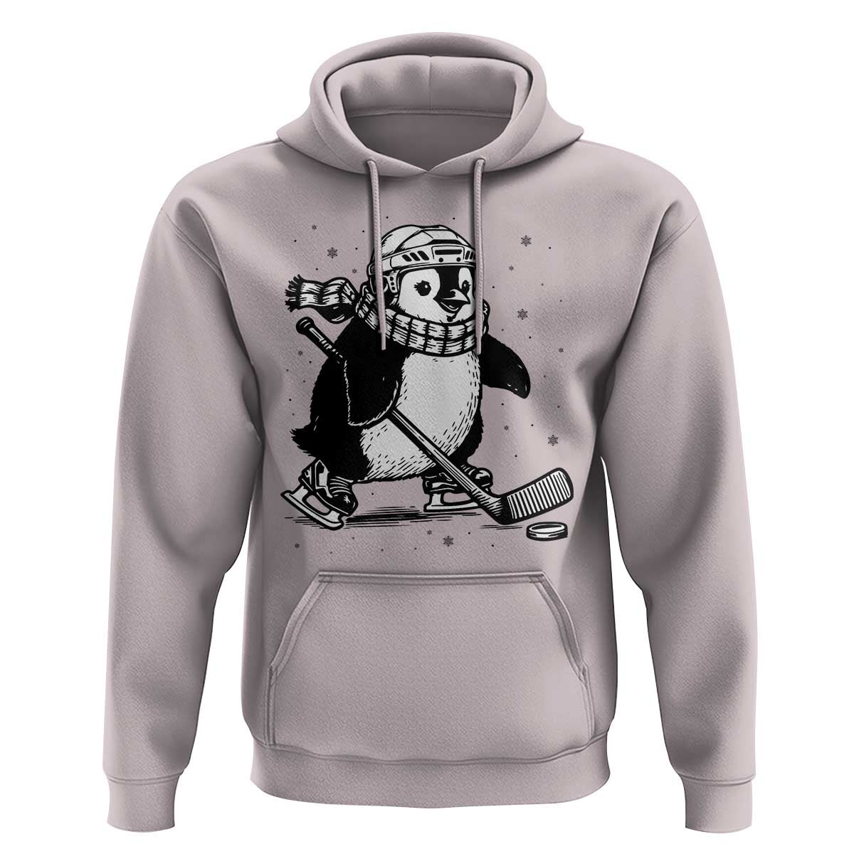 Cute Penguin Playing Ice Hockey Hoodie Funny Sports Lover Gift - Wonder Print Shop