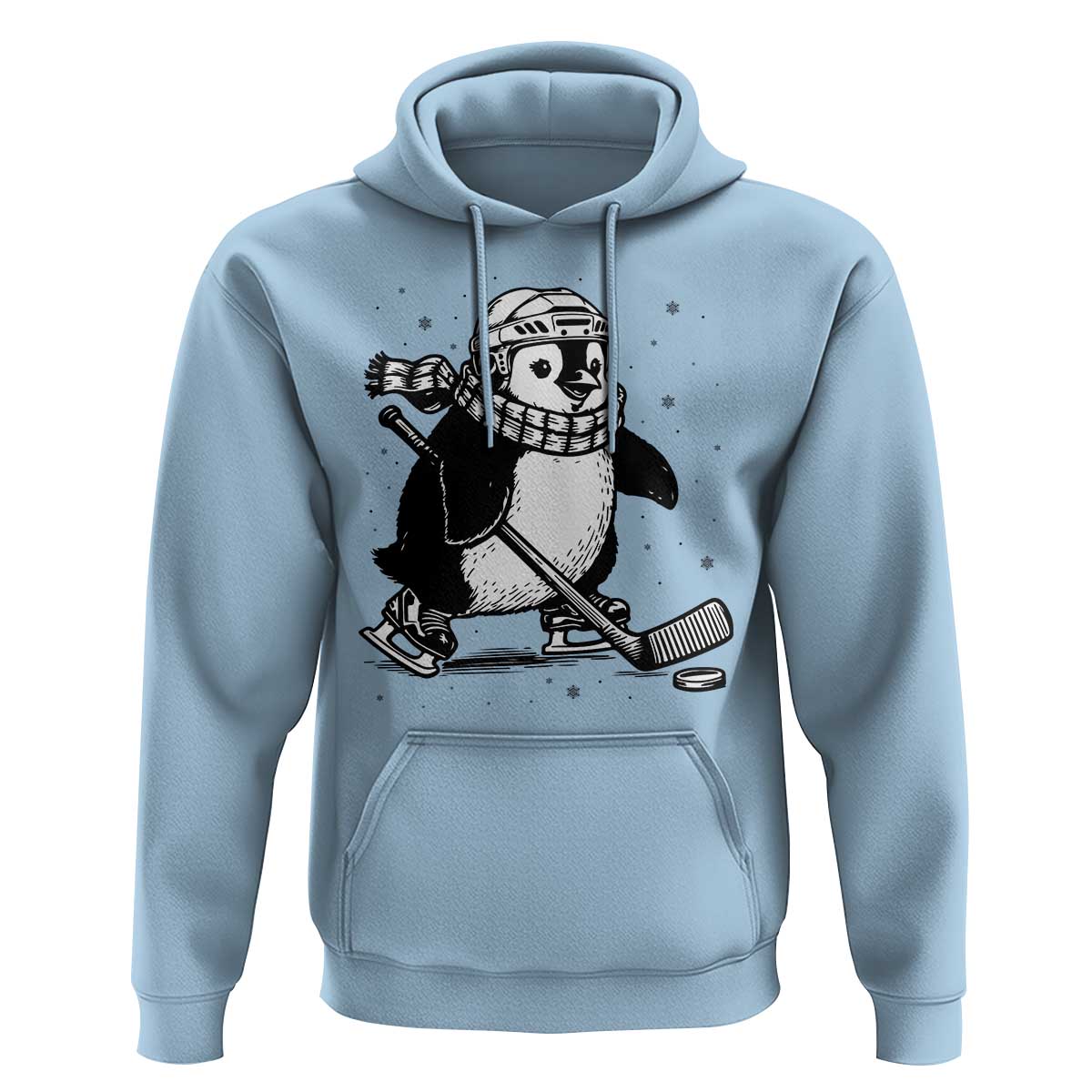 Cute Penguin Playing Ice Hockey Hoodie Funny Sports Lover Gift - Wonder Print Shop