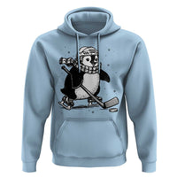 Cute Penguin Playing Ice Hockey Hoodie Funny Sports Lover Gift - Wonder Print Shop