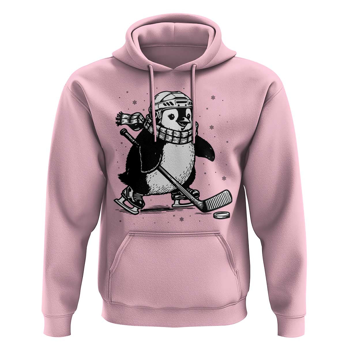 Cute Penguin Playing Ice Hockey Hoodie Funny Sports Lover Gift - Wonder Print Shop