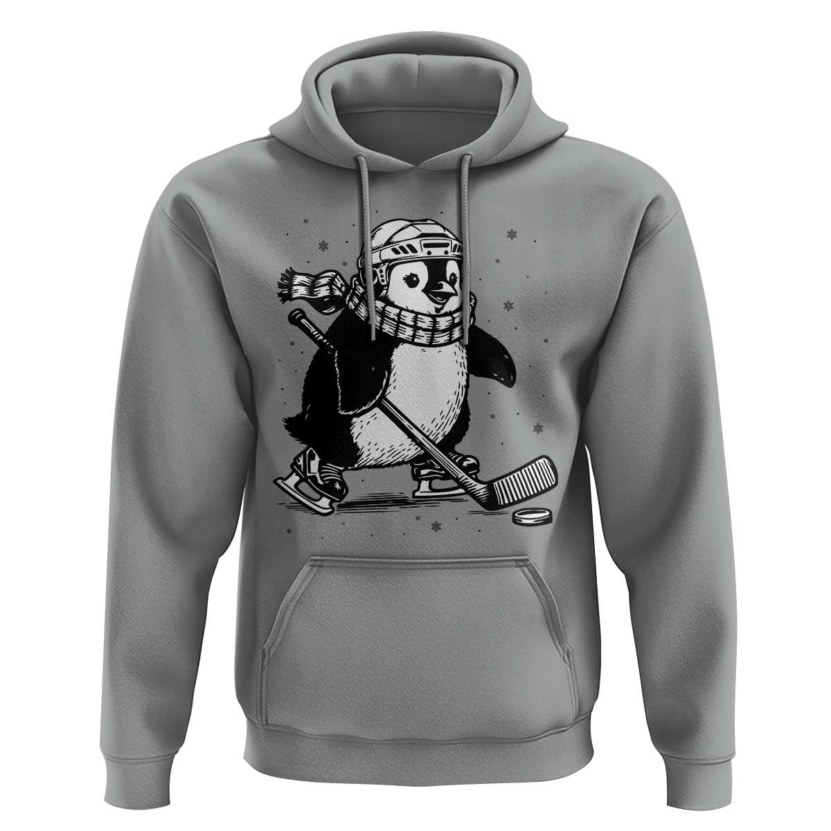 Cute Penguin Playing Ice Hockey Hoodie Funny Sports Lover Gift - Wonder Print Shop