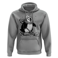 Cute Penguin Playing Ice Hockey Hoodie Funny Sports Lover Gift - Wonder Print Shop