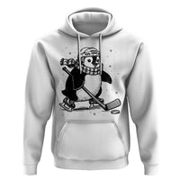 Cute Penguin Playing Ice Hockey Hoodie Funny Sports Lover Gift - Wonder Print Shop