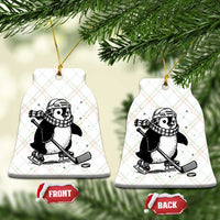 Cute Penguin Playing Ice Hockey Ceramic Ornament Funny Sports Lover Gift - Wonder Print Shop