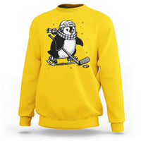 Cute Penguin Playing Ice Hockey Sweatshirt Funny Sports Lover Gift - Wonder Print Shop