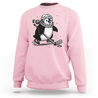 Cute Penguin Playing Ice Hockey Sweatshirt Funny Sports Lover Gift - Wonder Print Shop