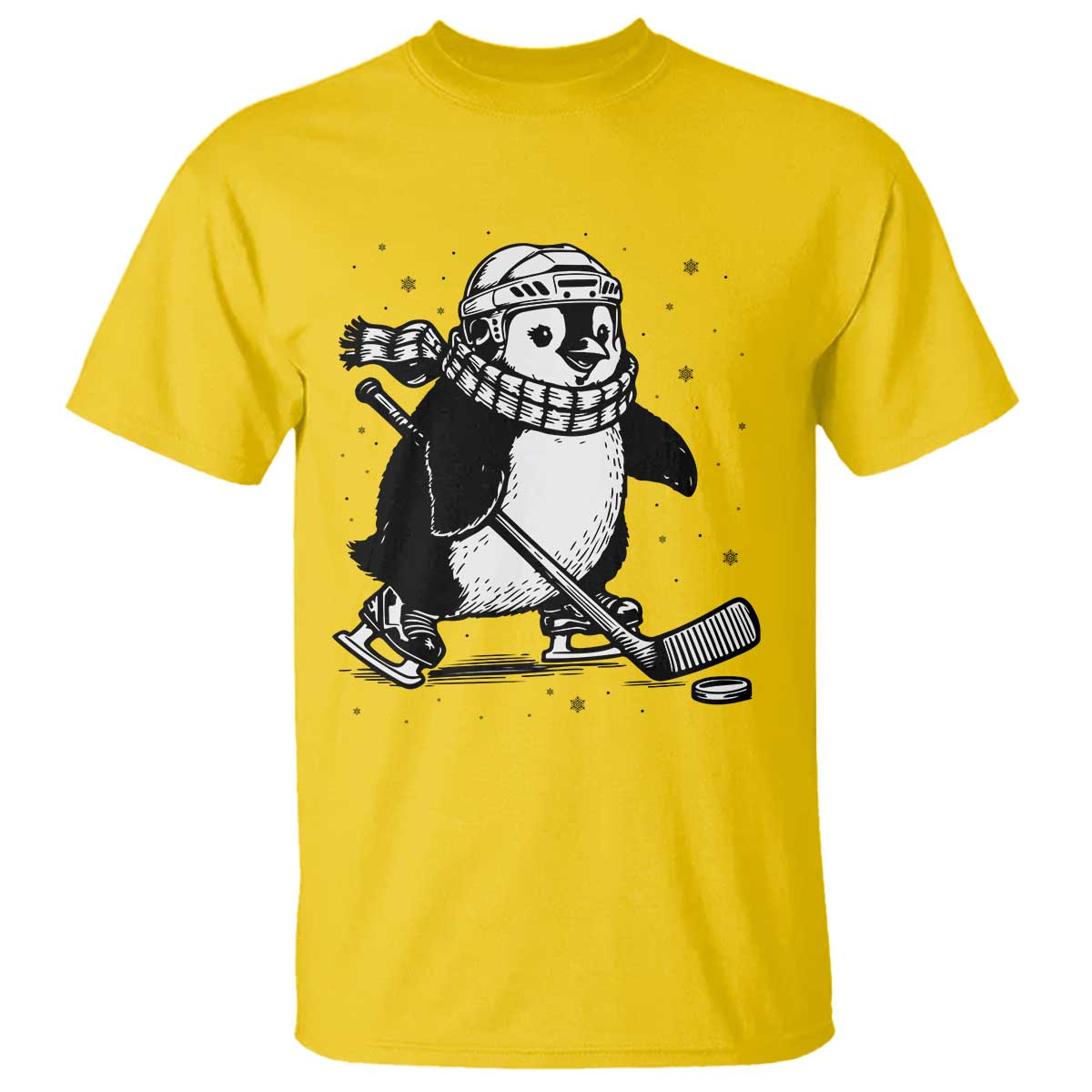Cute Penguin Playing Ice Hockey T Shirt Funny Sports Lover Gift - Wonder Print Shop
