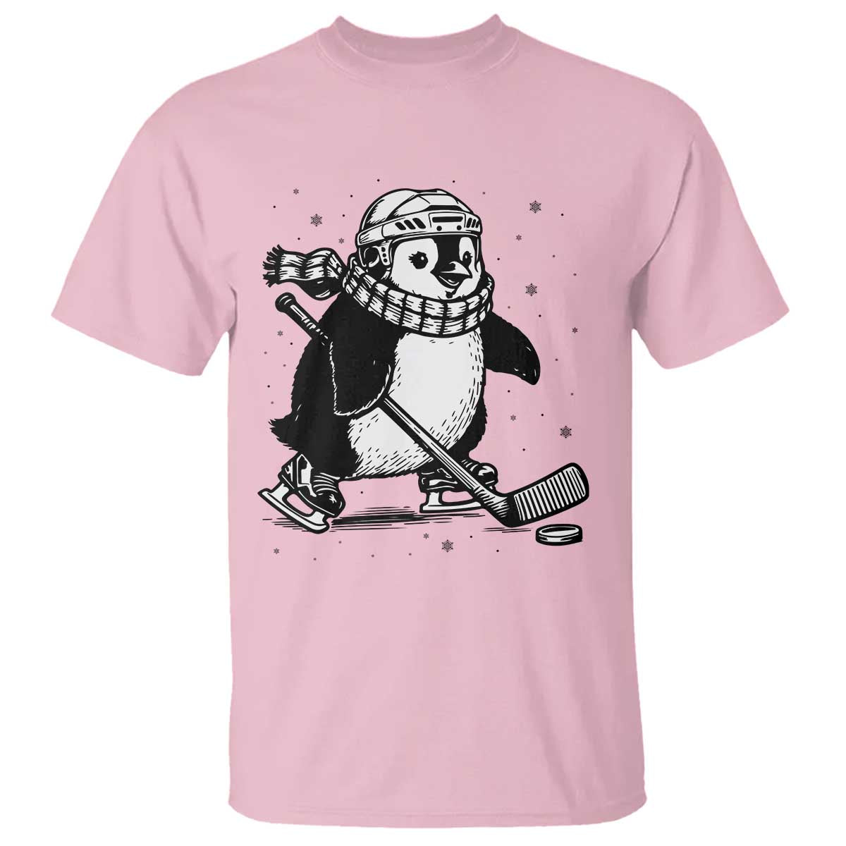 Cute Penguin Playing Ice Hockey T Shirt Funny Sports Lover Gift - Wonder Print Shop