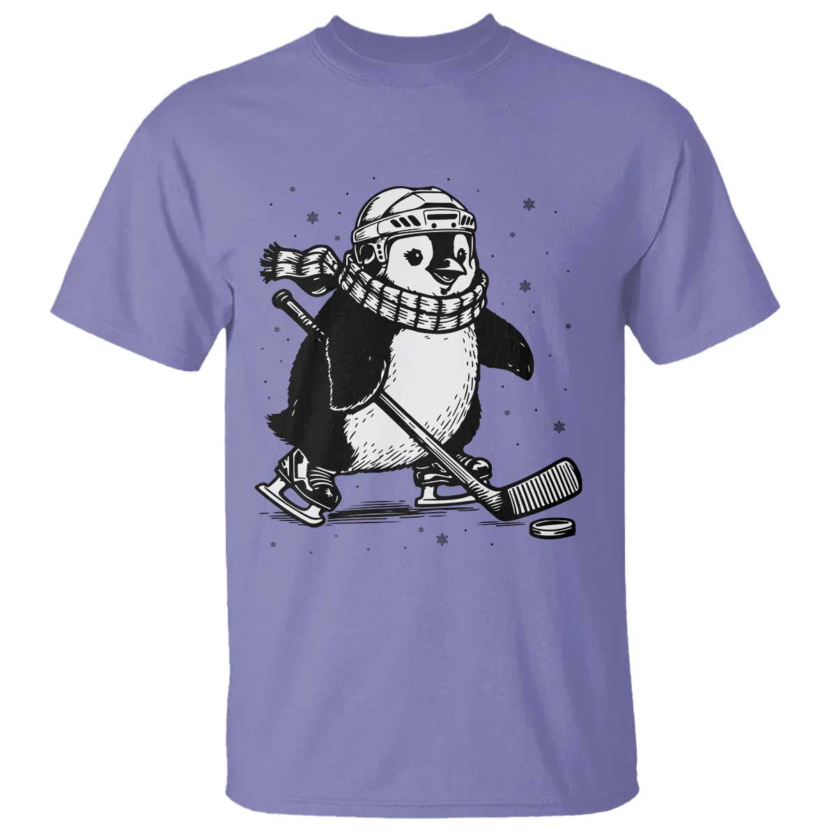 Cute Penguin Playing Ice Hockey T Shirt Funny Sports Lover Gift - Wonder Print Shop