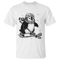 Cute Penguin Playing Ice Hockey T Shirt Funny Sports Lover Gift - Wonder Print Shop