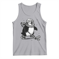 Cute Penguin Playing Ice Hockey Tank Top Funny Sports Lover Gift - Wonder Print Shop