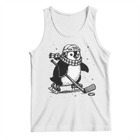 Cute Penguin Playing Ice Hockey Tank Top Funny Sports Lover Gift - Wonder Print Shop