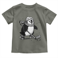 Cute Penguin Playing Ice Hockey Toddler T Shirt Funny Sports Lover Gift - Wonder Print Shop