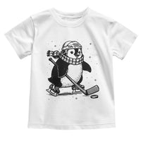 Cute Penguin Playing Ice Hockey Toddler T Shirt Funny Sports Lover Gift - Wonder Print Shop