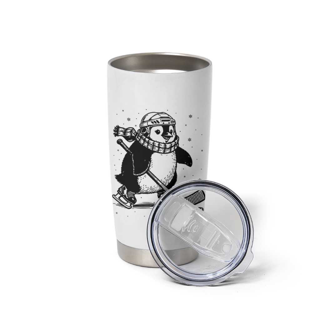 Cute Penguin Playing Ice Hockey Tumbler Cup Funny Sports Lover Gift - Wonder Print Shop