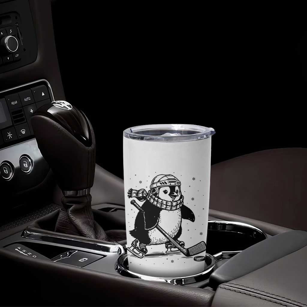 Cute Penguin Playing Ice Hockey Tumbler Cup Funny Sports Lover Gift - Wonder Print Shop
