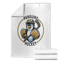 Funny Penguin Hockey Player Throw Blanket Gift For Animal Lovers - Wonder Print Shop