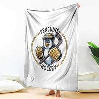 Funny Penguin Hockey Player Throw Blanket Gift For Animal Lovers - Wonder Print Shop