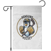 Funny Penguin Hockey Player Garden Flag Gift For Animal Lovers - Wonder Print Shop