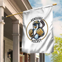 Funny Penguin Hockey Player Garden Flag Gift For Animal Lovers - Wonder Print Shop