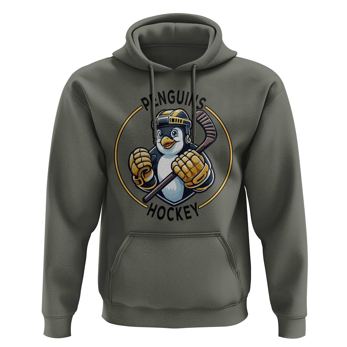 Funny Penguin Hockey Player Hoodie Gift For Animal Lovers - Wonder Print Shop