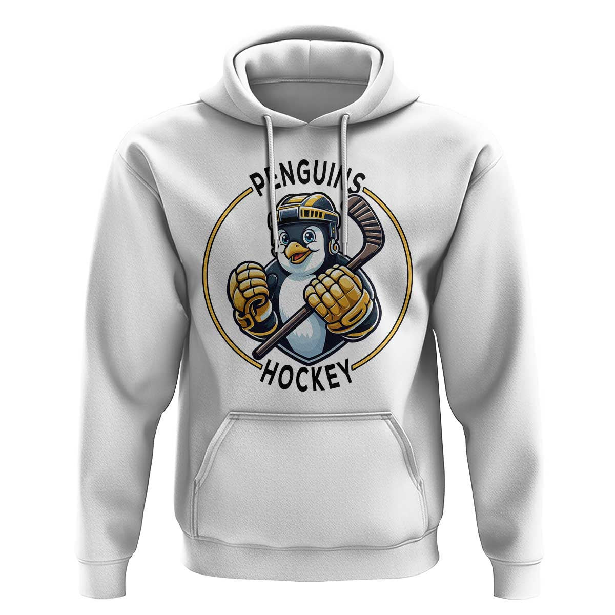 Funny Penguin Hockey Player Hoodie Gift For Animal Lovers - Wonder Print Shop