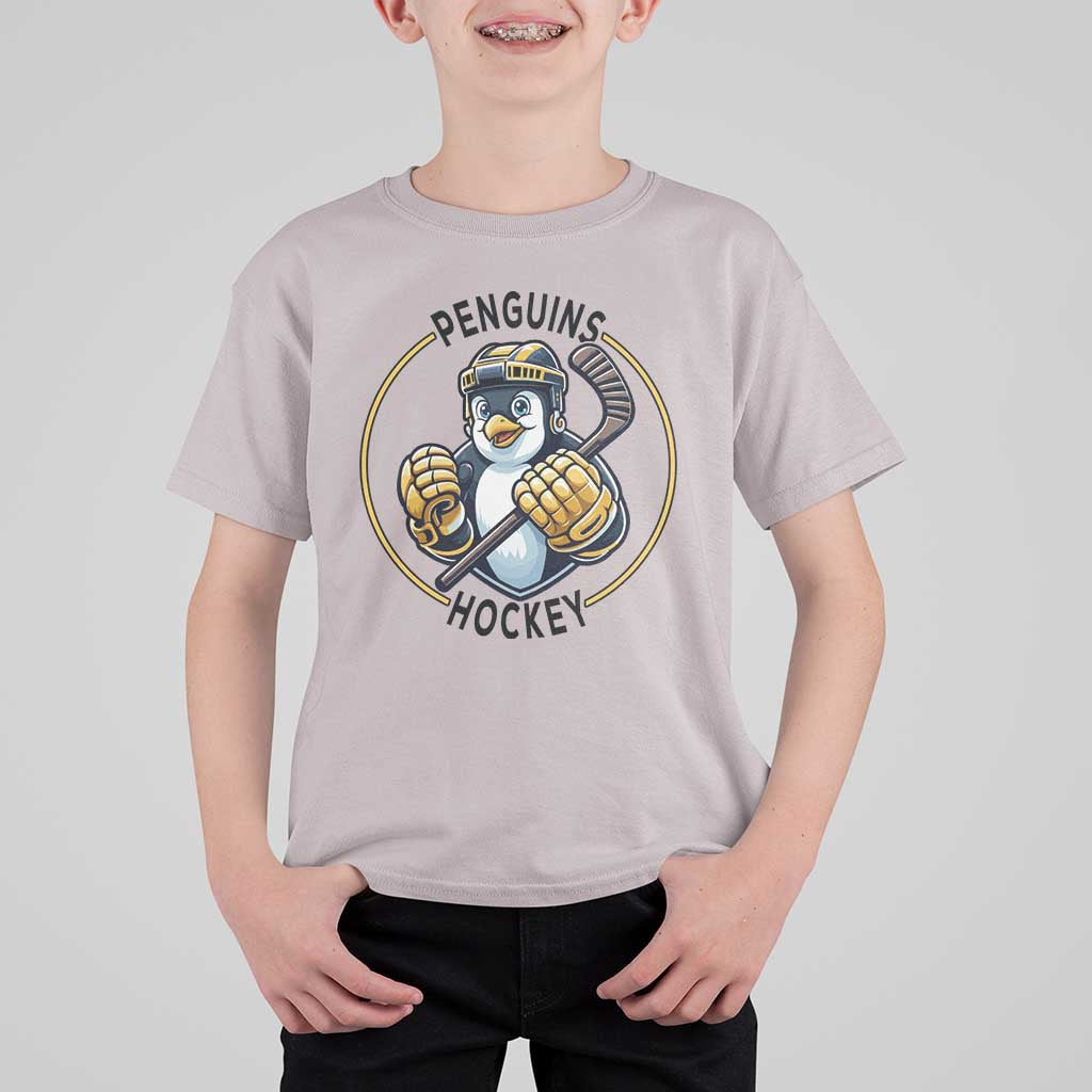 Funny Penguin Hockey Player T Shirt For Kid Gift For Animal Lovers - Wonder Print Shop