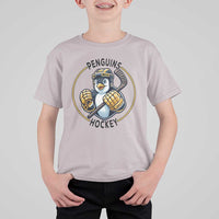 Funny Penguin Hockey Player T Shirt For Kid Gift For Animal Lovers - Wonder Print Shop