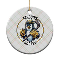 Funny Penguin Hockey Player Ceramic Ornament Gift For Animal Lovers - Wonder Print Shop