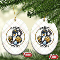Funny Penguin Hockey Player Ceramic Ornament Gift For Animal Lovers - Wonder Print Shop