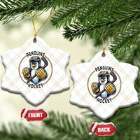 Funny Penguin Hockey Player Ceramic Ornament Gift For Animal Lovers - Wonder Print Shop