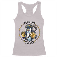 Funny Penguin Hockey Player Racerback Tank Top Gift For Animal Lovers - Wonder Print Shop