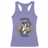 Funny Penguin Hockey Player Racerback Tank Top Gift For Animal Lovers - Wonder Print Shop