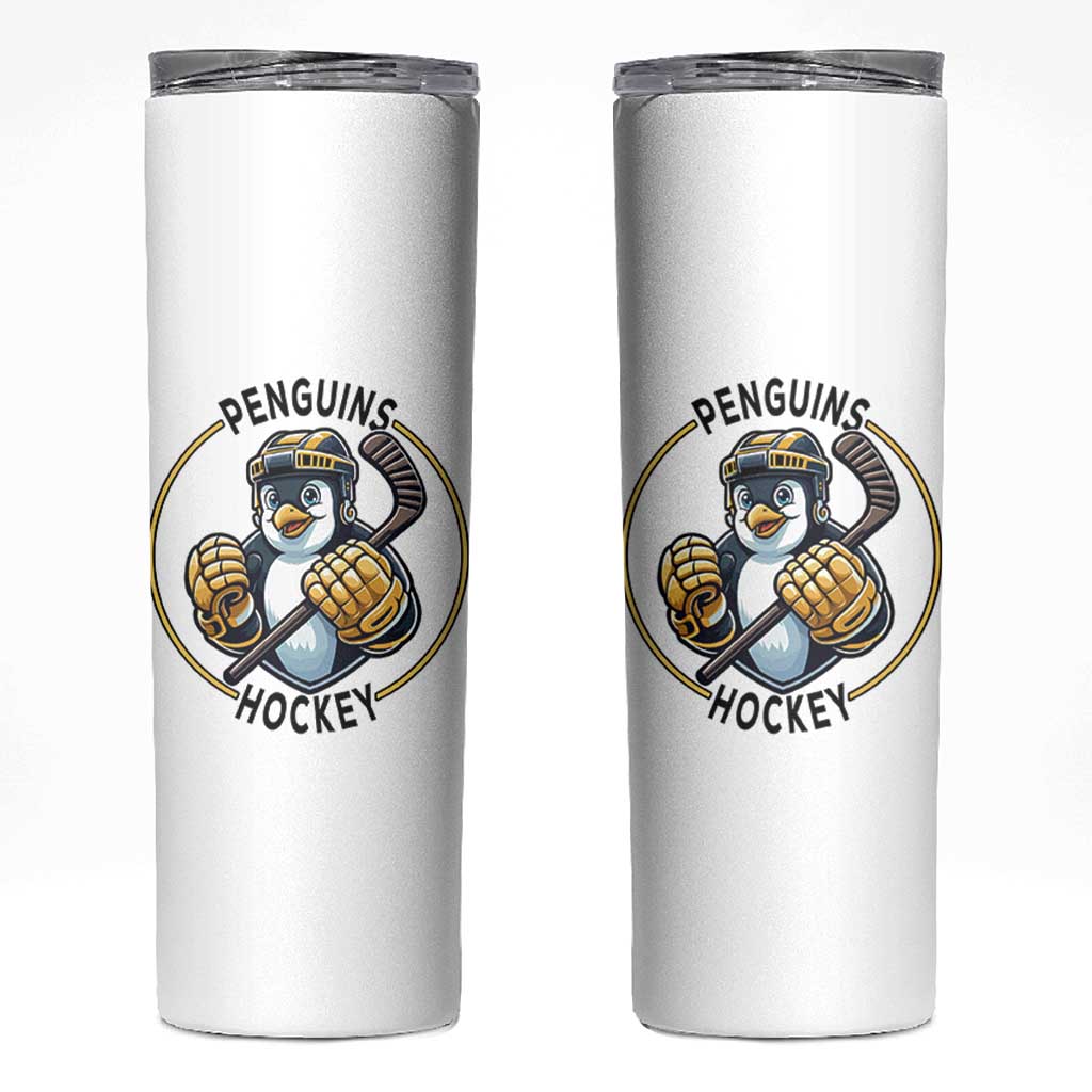 Funny Penguin Hockey Player Skinny Tumbler Gift For Animal Lovers - Wonder Print Shop