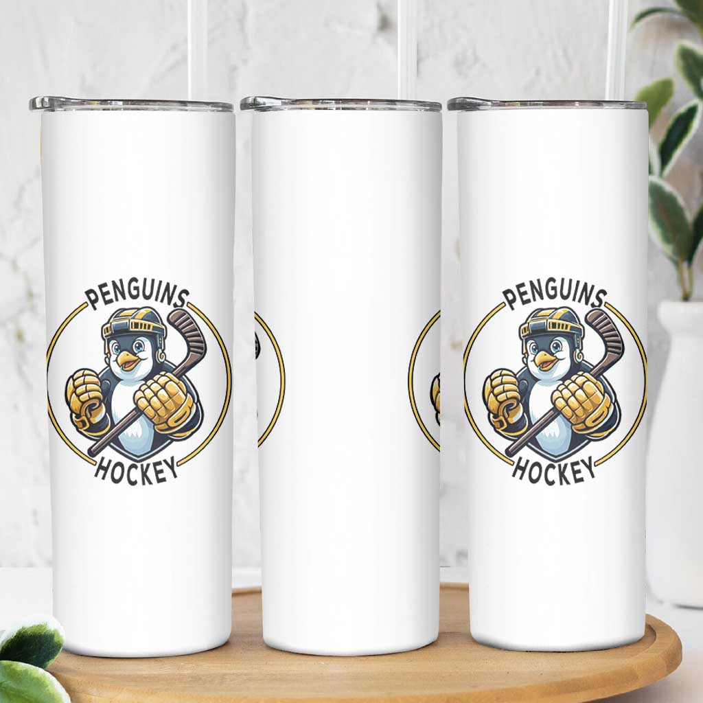 Funny Penguin Hockey Player Skinny Tumbler Gift For Animal Lovers - Wonder Print Shop