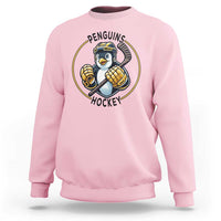Funny Penguin Hockey Player Sweatshirt Gift For Animal Lovers - Wonder Print Shop